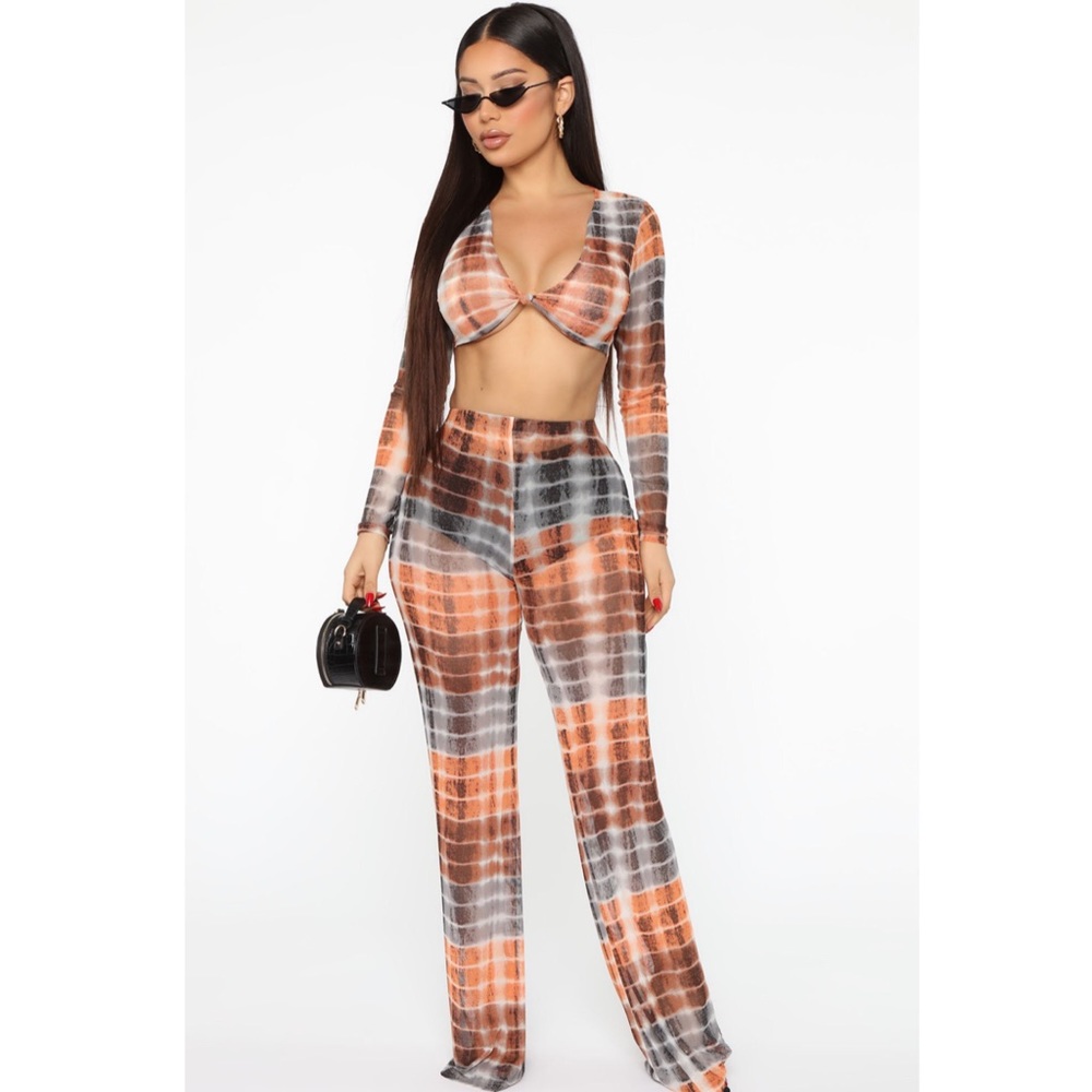 Stole A Kiss Mesh Pant Set (Fashionova)